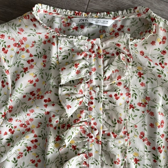 Zara Floral dress with ruffles(Large) - Picture 2 of 4